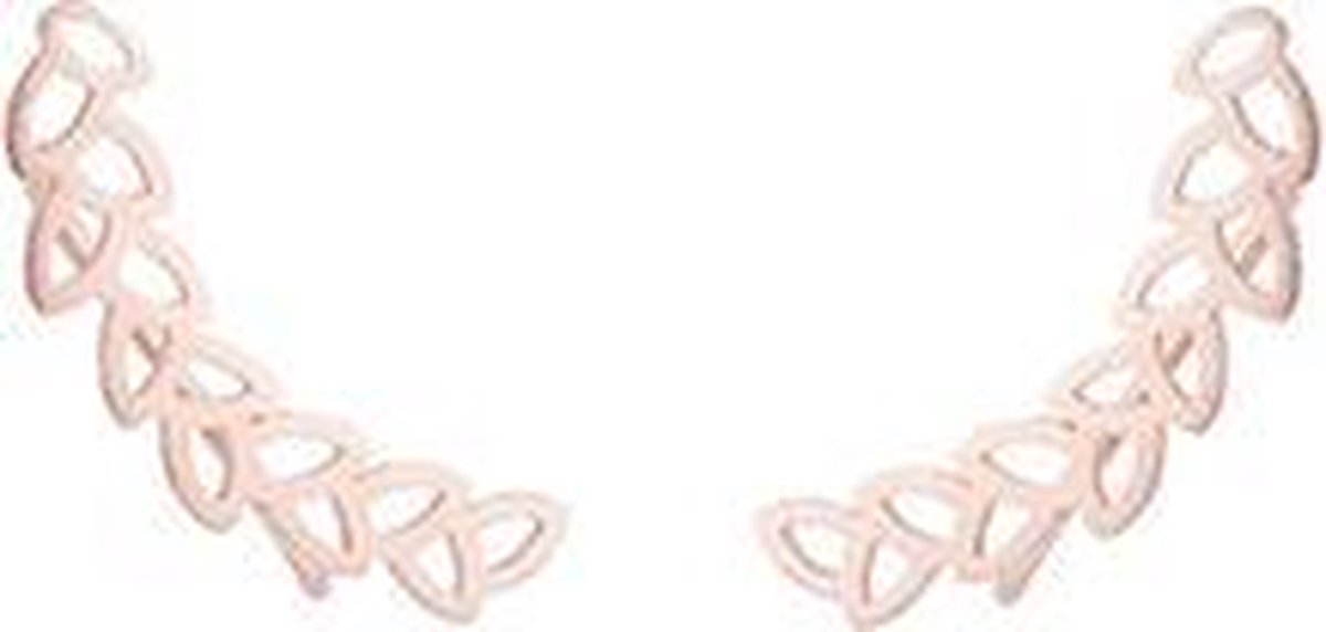24/7 Jewelry Collection Blad Manchet Oorbellen - Oorklimmer - Rosé Goudkleurig