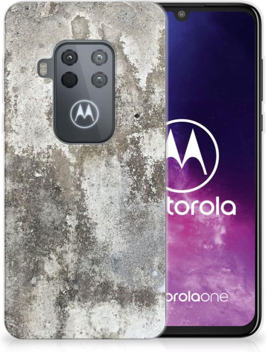 Motorola One Zoom TPU Siliconen Hoesje Beton Print