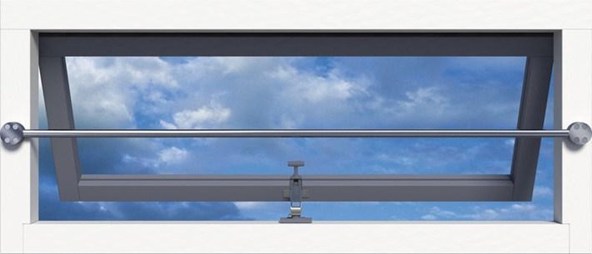 Secubar Set van twee aluminium steunen op de dag inclusief RVS stang SKG** 2010.355.0072