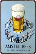 Wandbord Retro Vintage Wand Bord Muur Kamer Decoratie Metaal Emaille Reclame Wandborden Tekst Mancave Metalen Bord Amstel Bier Imported 20x30cm