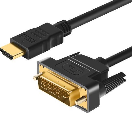 WiseGoods - Premium HDMI Naar DVI Kabel - HDMI naar Displayport - Adapter - Converter - 1080P - 1M - Zwart