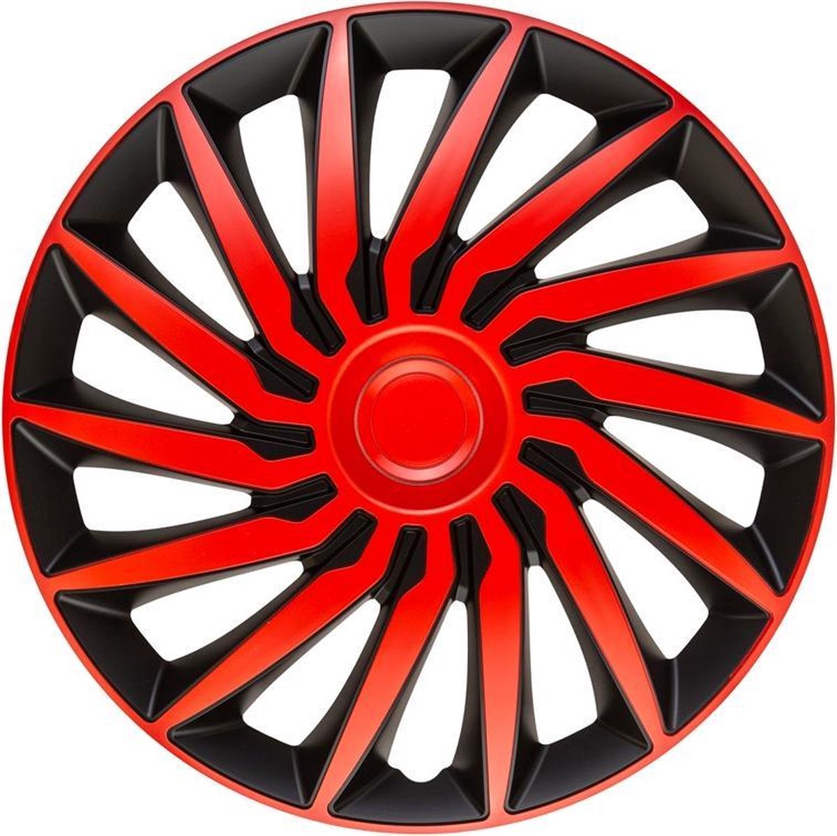 AutoStyle 4-Delige Wieldoppenset Kendo 16-inch zwart/rood