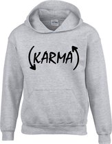 Hoodie sweater | Karma | Ash | Maat 152 (12-13 jaar)