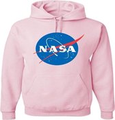Hoodie sweater | Nasa klassieke Insignia logo | Pink | Maat Smal