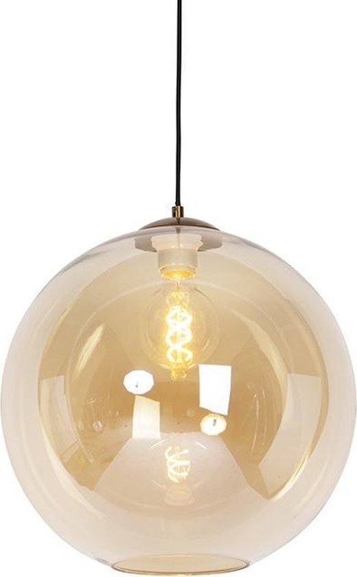 sticker Magistraat Toeschouwer Sabina Glazen hanglamp glas bol d:40cm amber - Modern - Paul Neuhaus - 2  jaar garantie | bol.com