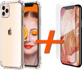 iPhone 11 Pro Anti Shock Hoesje - Hybride Back Cover + Tempered Glass Screenprotector - Epicmobile