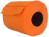 2x Oranje toiletpapier rol 140 vellen - Oranje thema feestartikelen decoratie - WC-papier/pleepapier