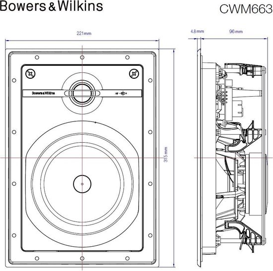 scheuren Koopje Eeuwigdurend Bowers & Wilkins CWM663 - Beste Rechthoekige inbouw speakers met Hifi  Kwaliteit (per paar) | bol.com