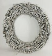 Kransen - Grape Wood Wreath 100*17 Cm. White Washed
