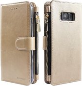 Xssive Wallet Book Case met Ritsvak voor Samsung Galaxy S8 Plus - Goud