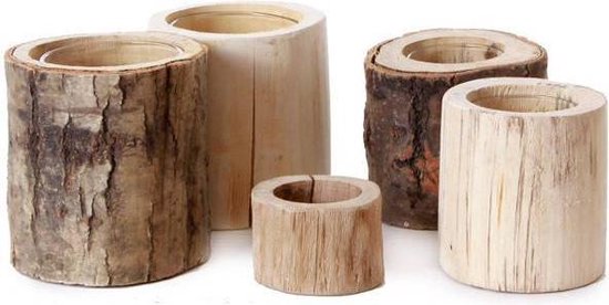 eerlijk Naar consumptie Bloomingville set van 5 kaarshouders hout | bol.com