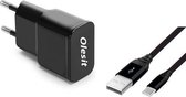 OLESIT 5V 2A 10W 1 poort USB Adapter UNS-1538 + 1 Meter TYPE C USB 3.0A (Fast Charger) Zwart