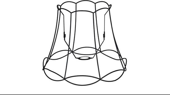 Cadre granny QAZQA - Abat-jour - Ø 390 mm - Zwart