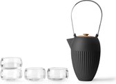 Viva Scandinavia - Service à thé Ambience avec dessous de verre - Théière - Mugs 4 pièces - Noir / Gris