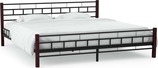 Cadre de lit Métal Noir (Incl LW Led réveil) 180x200 cm - Cadre de lit avec  sommier à... | bol.com
