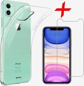Eff Pro - iPhone 11 transparent hoesje + Tempered Glass   Screen protector. Siliconen TPU Soft Case