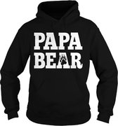 Hoodie sweater | Papa Bear | Black | Maat Large