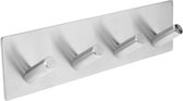Handdoekhaakjes zelfklevend - RVS Zilver - Handdoekhouder - Haakjes badkamer & keuken - Set van 4 haken