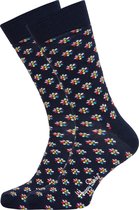 Happy Socks Mini Flower Sokken - Donkerblauw - Maat 36-40