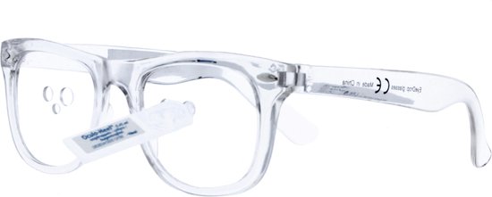 EyeDrop by Icon Eyewear - Bril voor oogdruppels - Druppelbril - Rechthoekig - Transparant - 3 maten gaten - Universeel