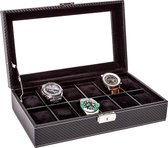 LA ROYALE Horlogebox Classico 12 Carbon - Zwart - 12 horloges