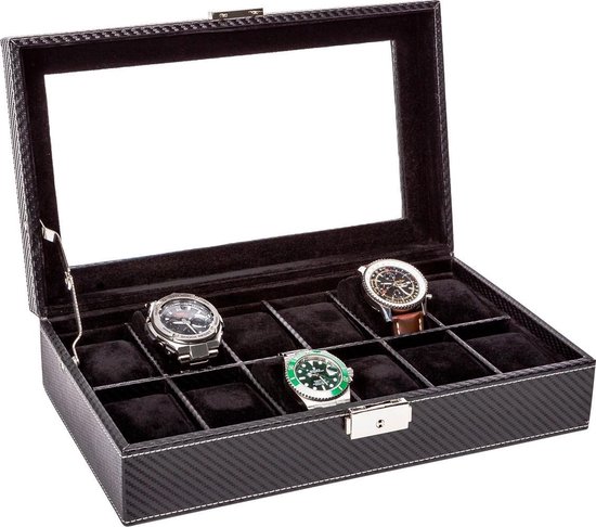 LA ROYALE Boîte à montres Classico 12 Carbon - Noir - 12 montres