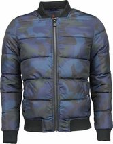 Daniele Volpe Winterjassen - Heren Winterjas Kort - Army Bomber Jack - Blauw - L