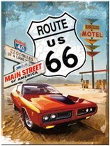 Route 66 Rode Auto Magneet