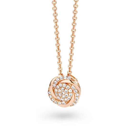 Velini jewels -P6460R -Hanger+Ketting -925 Zilver rosé -Cubic Zirkonia