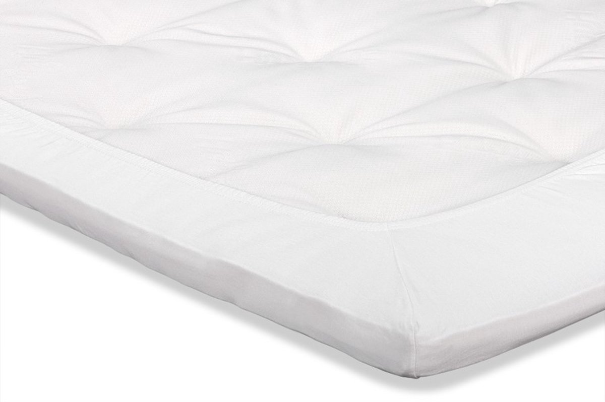 Beter Bed Select Perkal Hoeslaken Topper - 140 x 210/220 cm - 100% Katoen Percale - Matrasbeschermer - Matrashoes - Wit