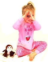 Frogs & Dogs - Premium - kinder pyjama - All you need is - hippe zebra print - roze - maat 110/116