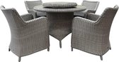 Bilbao Riccione dining tuinset 110 cm rond 6-delig grijs