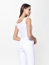Basic topje, onderhemd, zijdezacht met stretch, wit, maat Smal (36)