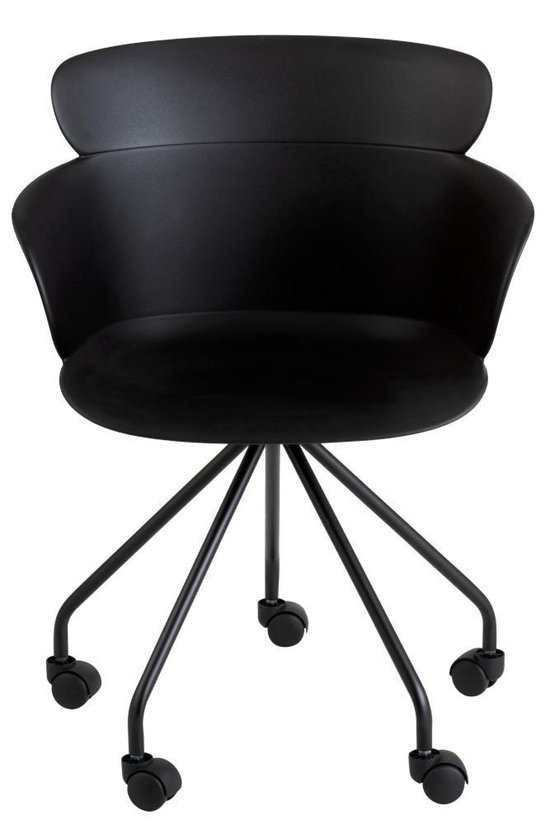| J Line Bureaustoel Eva Zwart 81 x 56 x 53,5 (2 stuks) j line bureaustoel eva zwart 81 x 56 x 53,5 | wants&needs