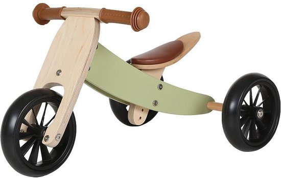 Bandits & Angels loopfiets Smart bike 4in1 retro groen - 1 jaar - jongens en meisjes - hout - groen