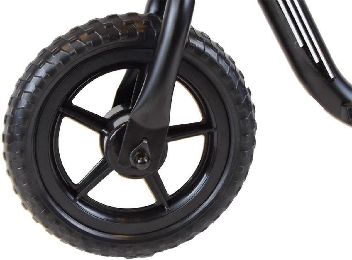 Bandits & Angels Metalen Loopfiets Starter Zwart met Voetenplank vanaf 2 Jaar - Limited Edition - Zwarte Loop Fiets - Verstelbaar Zadel 29 tot 39 cm - Voor Jongens en Meisjes - Compact en Veilig - Lage Instap met Voetenplank — afbeelding 5