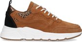 Manfield - Dames - Bruine sneakers van suède - Maat 39