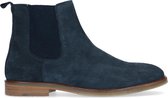 Manfield - Heren - Blauwe suède chelsea boots - Maat 42