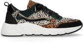 Manfield - Dames - Dad sneakers met gekleurde luipaardprint - Maat 36