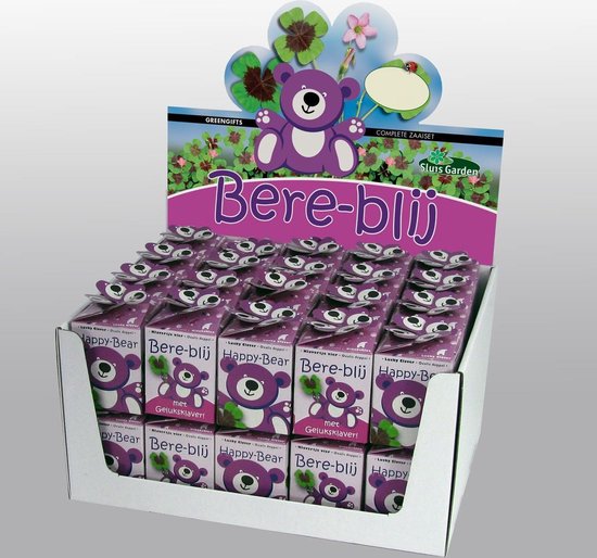 Greengift, Happy-Bear roze 40 stuks in showdoos