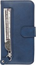 Portemonnee blauw wallet book-case rits hoesje Samsung Galaxy A51