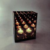 Infinity Light Cube - Waxinelichthouder - Glas - Kaarsjes Dubbel