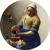 Behangcirkel - Johannes Vermeer - Melkmeisje - ø 80 cm