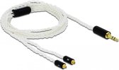 Premium 3,5mm Jack 3-polig naar 2x MMCX kabel compatibel met Sennheiser IE 800 - 1,2 meter