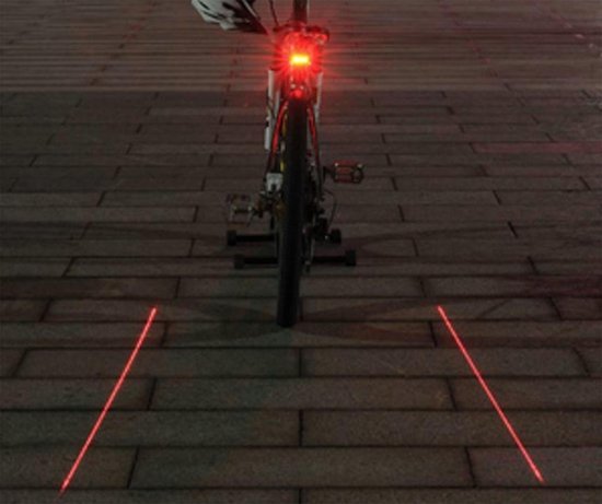 LED Lamp Fiets Verlichting Met Laser - Fietsverlichting - 9 Verschillende Functie's - Achterlicht - Achter Lamp Fiets - Achterlamp met Laser — afbeelding 4
