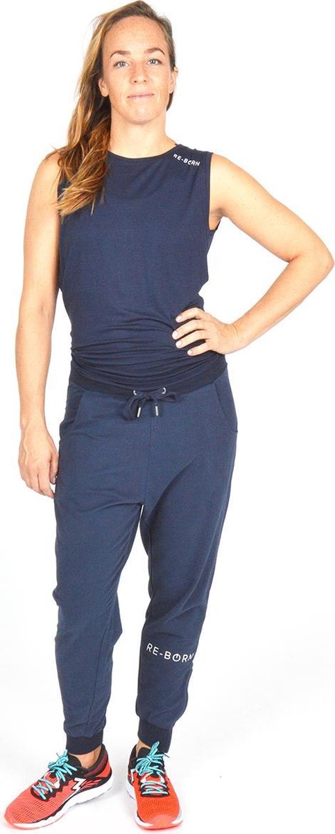 Re-Born - Sportkleding - Sport top mouwloos - Yogatop - Fitness top - Wijdere top - Dames - Donkerblauw - Maat M van Re-Born — afbeelding 3