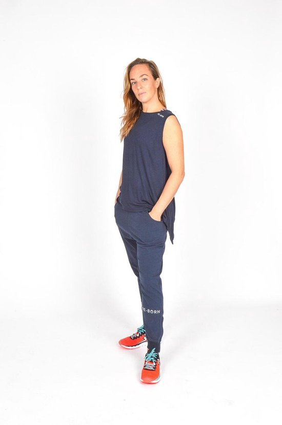Re-Born - Sportkleding - Sport top mouwloos - Yogatop - Fitness top - Wijdere top - Dames - Donkerblauw - Maat L van Re-Born — afbeelding 3