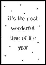 Poster Wonderful Time - 50x70cm - Kerst Poster