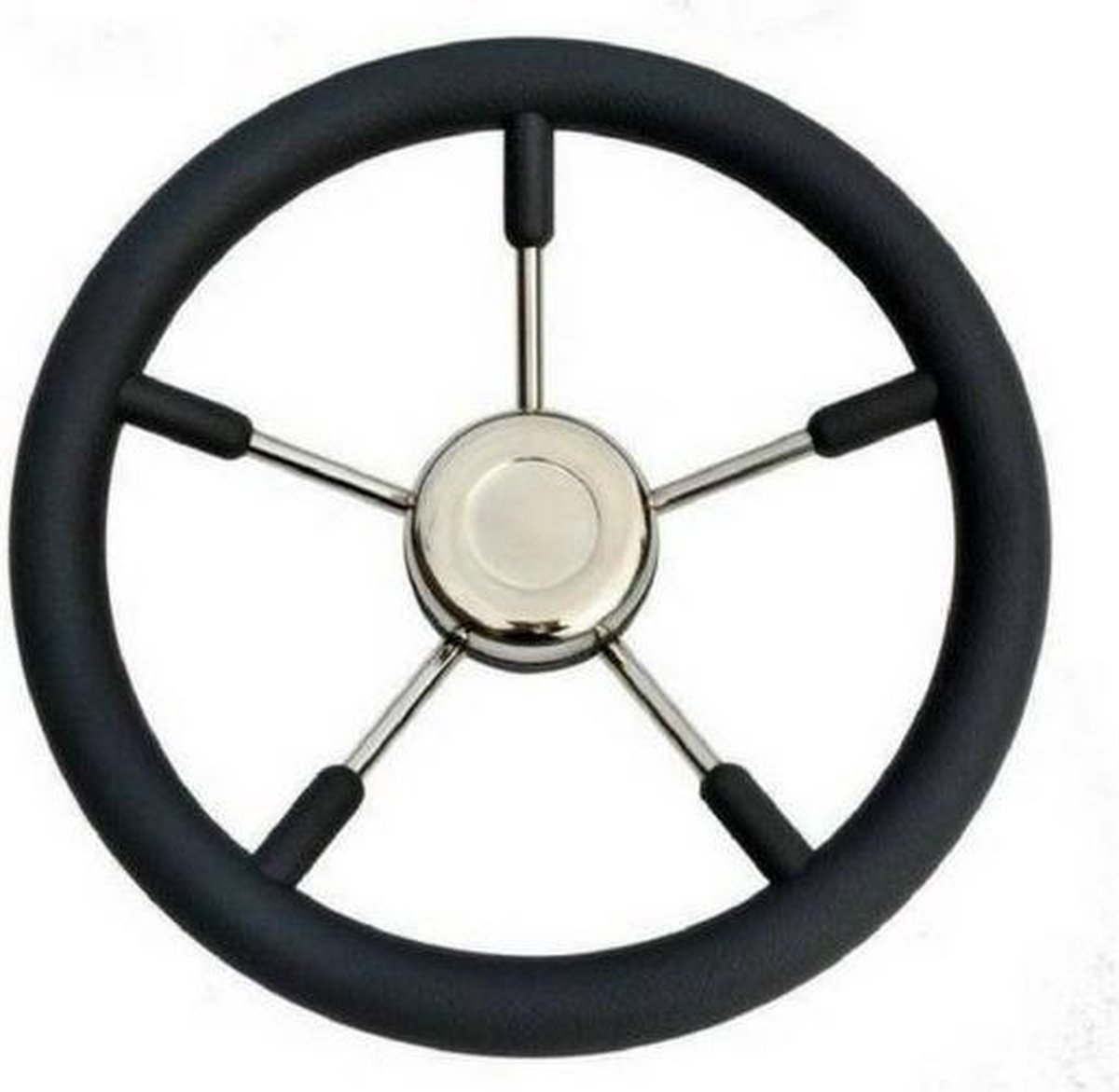 Savoretti Tenerife RVS Stuurwiel met zwarte polyurethaan Rand Ø 550 mm
