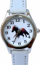 Horloge- Paard- Wit- 26 mm- leer-  Charme Bijoux